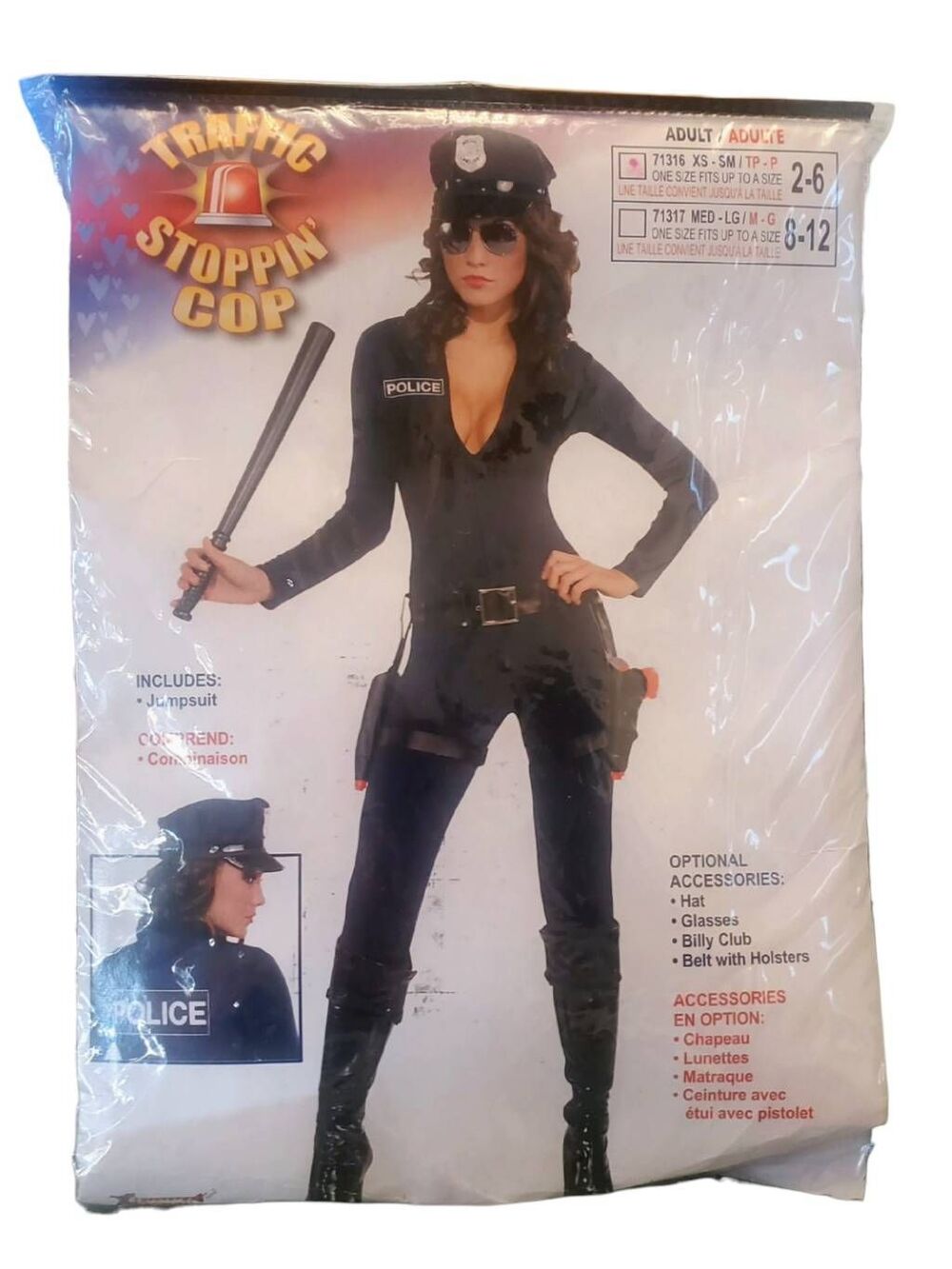 Traffic Stoppin’ Cop Women’s Adult Police Officer Halloween Costume XS/S Size 2-